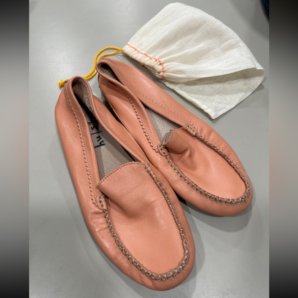 French Sole fs/ny soft peachy leather Driving Loafers - Size 36 (US 7)